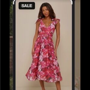 Lulu's Vibrant Pink Floral Dress